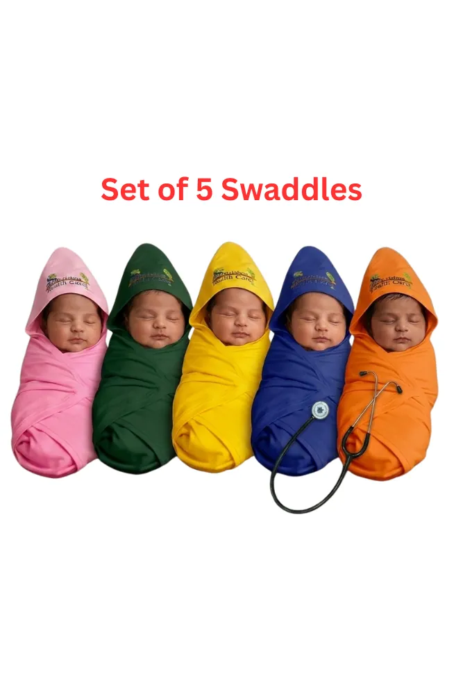 New Born Baby All Weather Swaddle (Set of 5)